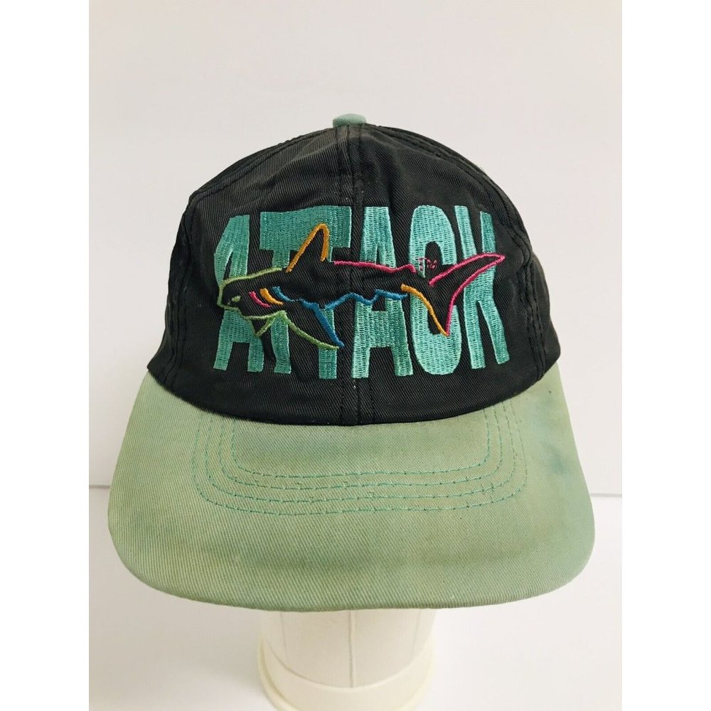 Shark Attack Distressed Vintage Greg Norman Leather Strap Hat